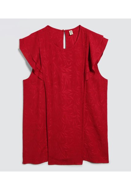 Blusa Para Mujer Manga Sisa Color Rojo Marca Ostu #40121017