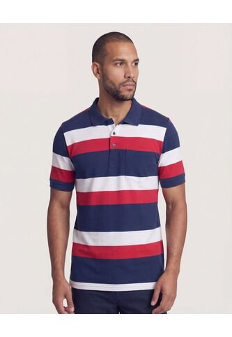 Polo  Para Hombre Cuello Tejido Con Bolsillo Color Azul Marca Ostu #60110869 Ostu