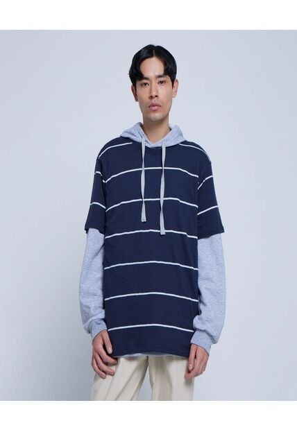 Camiseta Para Hombre Manga Corta Color Azul  Marca Ostu #60091200