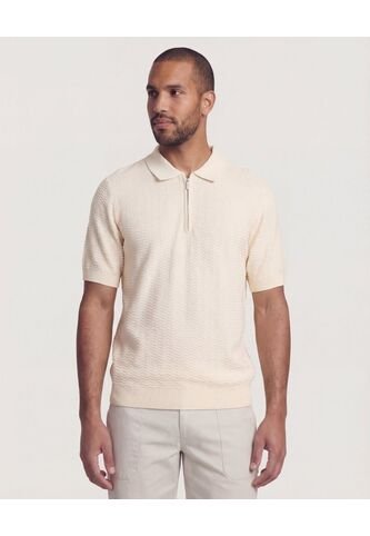 Polo  Para Hombre Cuello Tejido Sin Bolsillo Color Crema Marca Ostu #60110879 Ostu