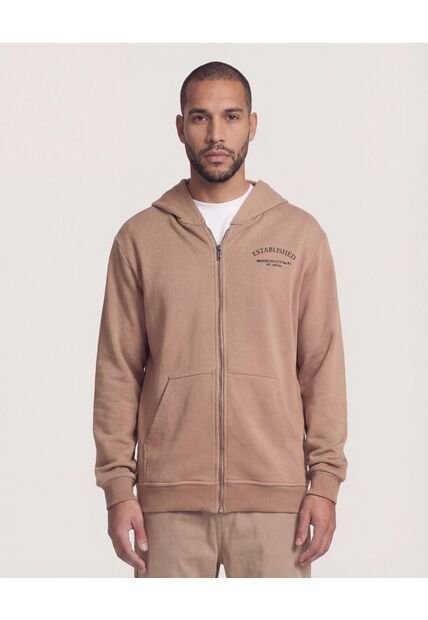 Buzo  Para Hombre Zipper Color Café Marca Ostu #60060608