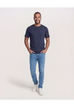 Camiseta Para Hombre Manga Corta Cuello Redondo Color Azul Marca Ostu #60091842