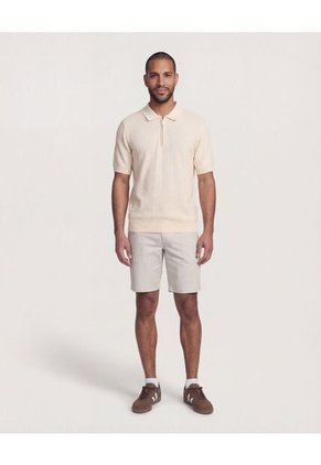 Polo  Para Hombre Cuello Tejido Sin Bolsillo Color Crema Marca Ostu #60110879