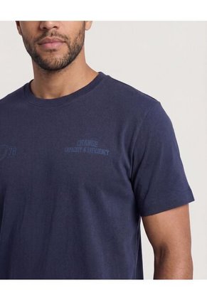 Camiseta Para Hombre Manga Corta Cuello Redondo Color Azul Marca Ostu #60091842