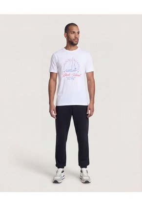 Camiseta Para Hombre Manga Corta Cuello Redondo Color Blanco Marca Ostu #60091893