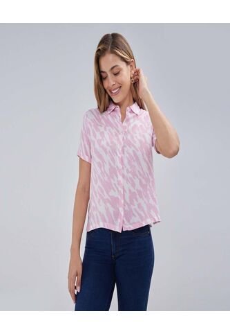Camisa Para Mujer Manga Corta Color Rosado  Marca Ostu #40010229 Ostu