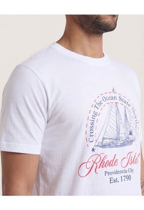 Camiseta Para Hombre Manga Corta Cuello Redondo Color Blanco Marca Ostu #60091893