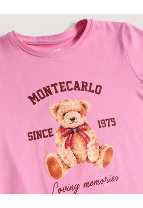Camiseta  Infantil Niña Manga Corta Cuello Redondo Color Rosado Marca Ostu #90090327