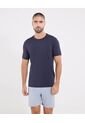 Camiseta  Para Hombre Manga Corta Cuello Redondo Color Azul Marca Ostu #60091476 de Ostu