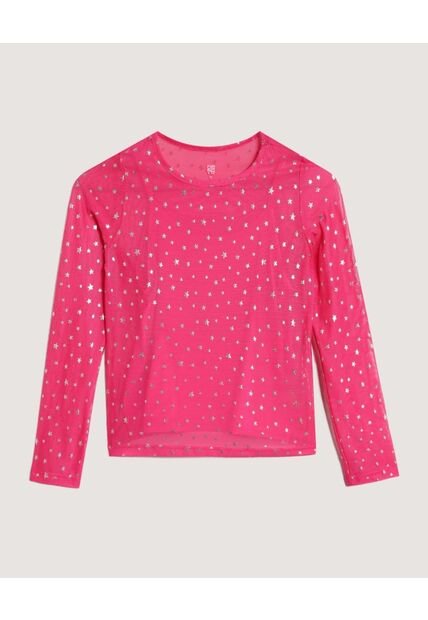 Camiseta  Infantil Niña Manga Larga Cuello Redondo Color Fucsia Marca Ostu #90090358