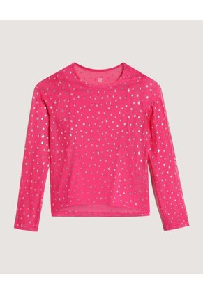 Camiseta  Infantil Niña Manga Larga Cuello Redondo Color Fucsia Marca Ostu #90090358
