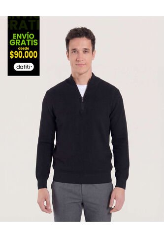 Saco Para Hombre Cuello Alto O Cuello Tortuga Color Negro Marca Ostu #60330037 Ostu