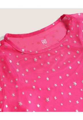 Camiseta  Infantil Niña Manga Larga Cuello Redondo Color Fucsia Marca Ostu #90090358