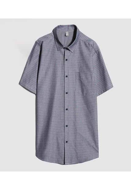 Camisa Para Hombre Manga Corta Con Bolsillo Color Azul  Marca Ostu #60010720