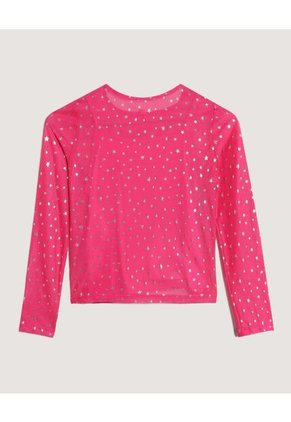 Camiseta  Infantil Niña Manga Larga Cuello Redondo Color Fucsia Marca Ostu #90090358