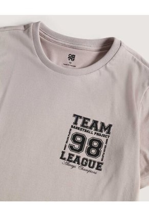 Camiseta  Infantil Niño Manga Corta Cuello Redondo Color Beige Marca Ostu #80090312