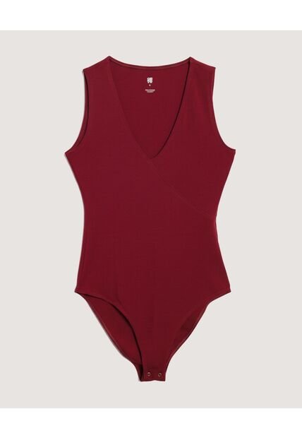 Body  Para Mujer Manga Sisa Color Vino Marca Ostu #40200222