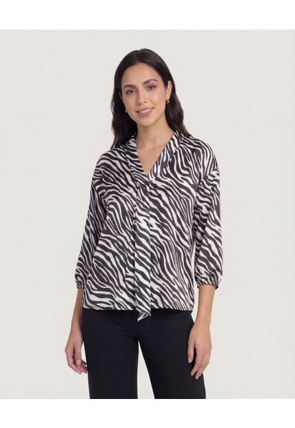 Blusa  Para Mujer Manga Larga Color Negro Marca Ostu #40121273