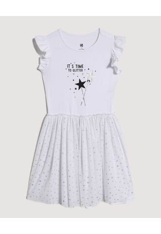 Vestido  Infantil Niña M/Sisa Medio Color Blanco Marca Ostu #90170078 Ostu