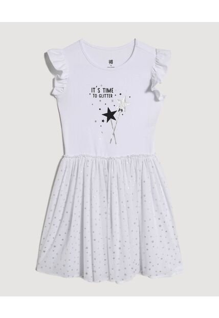 Vestido  Infantil Niña M/Sisa Medio Color Blanco Marca Ostu #90170078