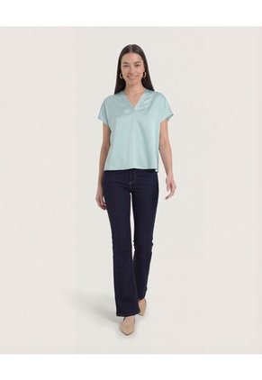 Blusa Para Mujer Manga Corta Color Verde Marca Ostu #40121224