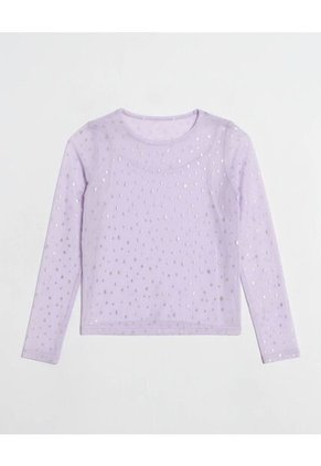 Camiseta  Infantil Niña Manga Larga Cuello Redondo Color Lila Marca Ostu #90090357