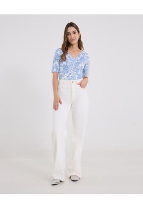 Body  Para Mujer Manga 3/4 Color Azul Marca Ostu #40200218