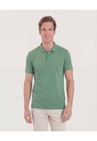 Polo  Para Hombre Cuello Tejido Sin Bolsillo Color Verde Marca Ostu #60110865 Ostu
