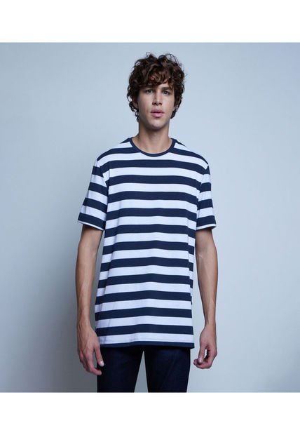Camiseta Para Hombre Manga Corta Color Azul Oscuro Marca Ostu #60091173