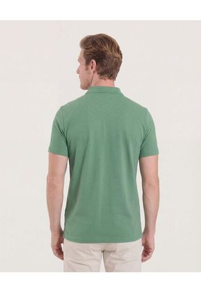 Polo  Para Hombre Cuello Tejido Sin Bolsillo Color Verde Marca Ostu #60110865