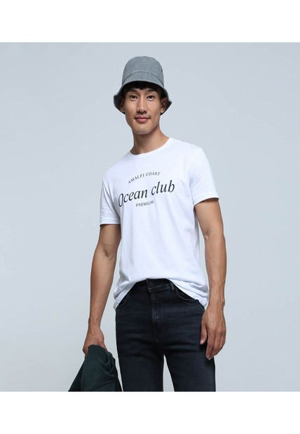Camiseta Para Hombre Manga Corta Color Blanco Marca Ostu #60091331