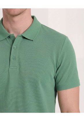 Polo  Para Hombre Cuello Tejido Sin Bolsillo Color Verde Marca Ostu #60110865