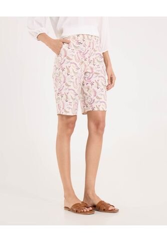 Bermuda Para Mujer Regular Corto Color Crema Marca Ostu #40100106 Ostu