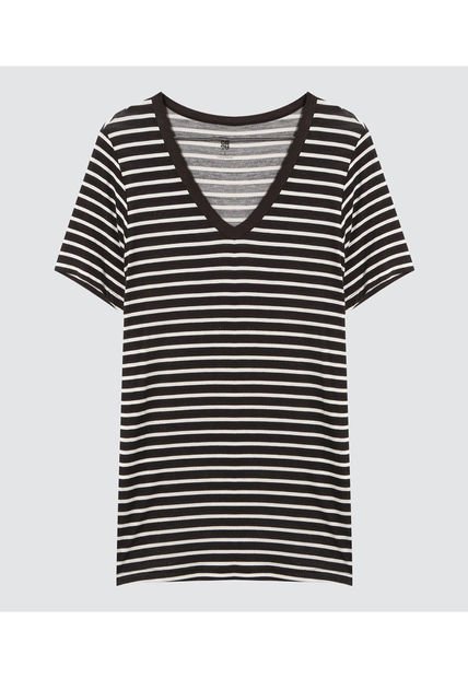 Camiseta Para Mujer Manga Corta Color Negro Marca Ostu #40092107