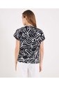 Blusa Para Mujer Manga Corta Color Negro Marca Ostu #40121203 de Ostu