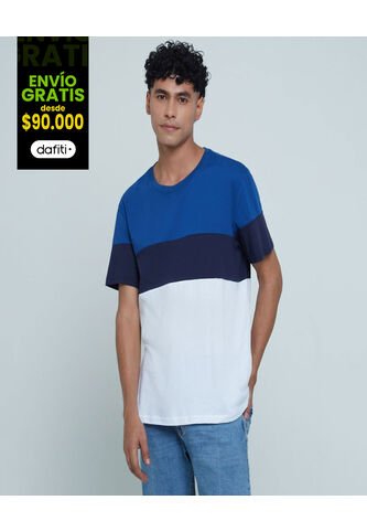 Camiseta Para Hombre Manga Corta Color Azul  Marca Ostu #60091102 Ostu