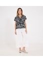 Blusa Para Mujer Manga Corta Color Negro Marca Ostu #40121203 de Ostu