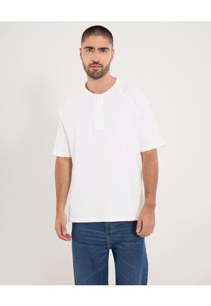 Camiseta  Para Hombre Manga Corta Cuello Redondo Color Crema Marca Ostu #60091867