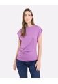 Camiseta  Para Mujer Manga Corta Cuello Redondo Color Morado Marca Ostu #40092786 de Ostu