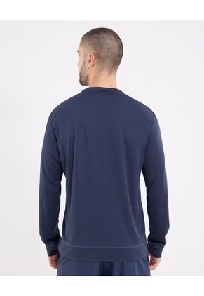 Camiseta  Para Hombre Manga Larga Cuello Redondo Color Azul Marca Ostu #60091860