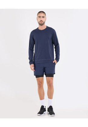 Camiseta  Para Hombre Manga Larga Cuello Redondo Color Azul Marca Ostu #60091860