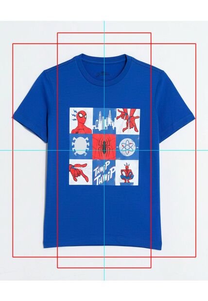 Camiseta  Infantil Niño Manga Corta Cuello Redondo Color Azul Marca Ostu #80090322