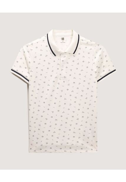 Polo Infantil Niño Manga Corta Color Crema Marca Ostu #80110105