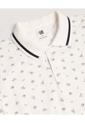 Polo Infantil Niño Manga Corta Color Crema Marca Ostu #80110105