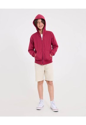 Buzo  Infantil Niño Zipper Color Vino Marca Ostu #80060191