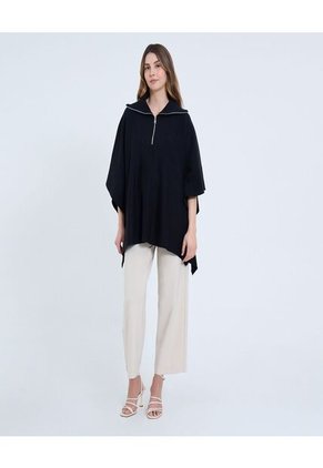 Saco Para Mujer Cuello Alto O Cuello Tortuga Color Negro Marca Ostu #40330090