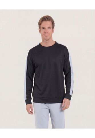 Buzo  Para Hombre Cuello Redondo Color Negro Marca Ostu #60060595 Ostu