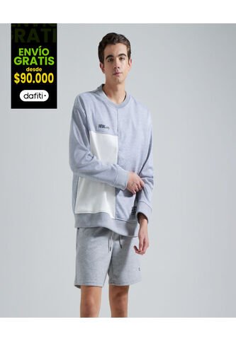 Buzo Para Hombre Cuello Redondo Color Gris  Marca Ostu #60060317 Ostu