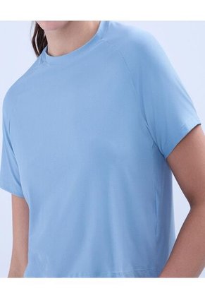Camiseta Para Mujer Manga Corta Color Azul  Marca Ostu #40092289