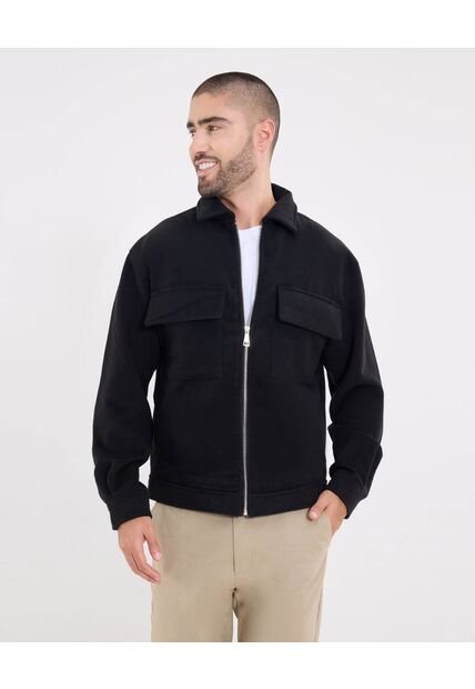 Chaqueta  Para Hombre Bomber Color Negro Marca Ostu #60080179